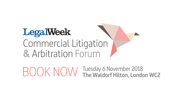 Legal Week graphic with text of event and book now