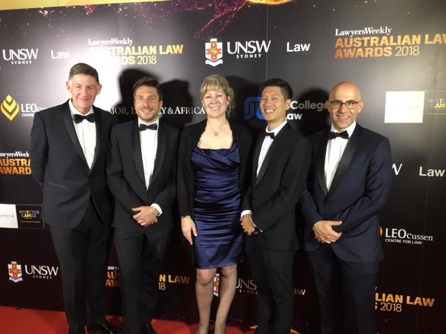 Augusta Australia team dressed formally at legal award event in Sydney